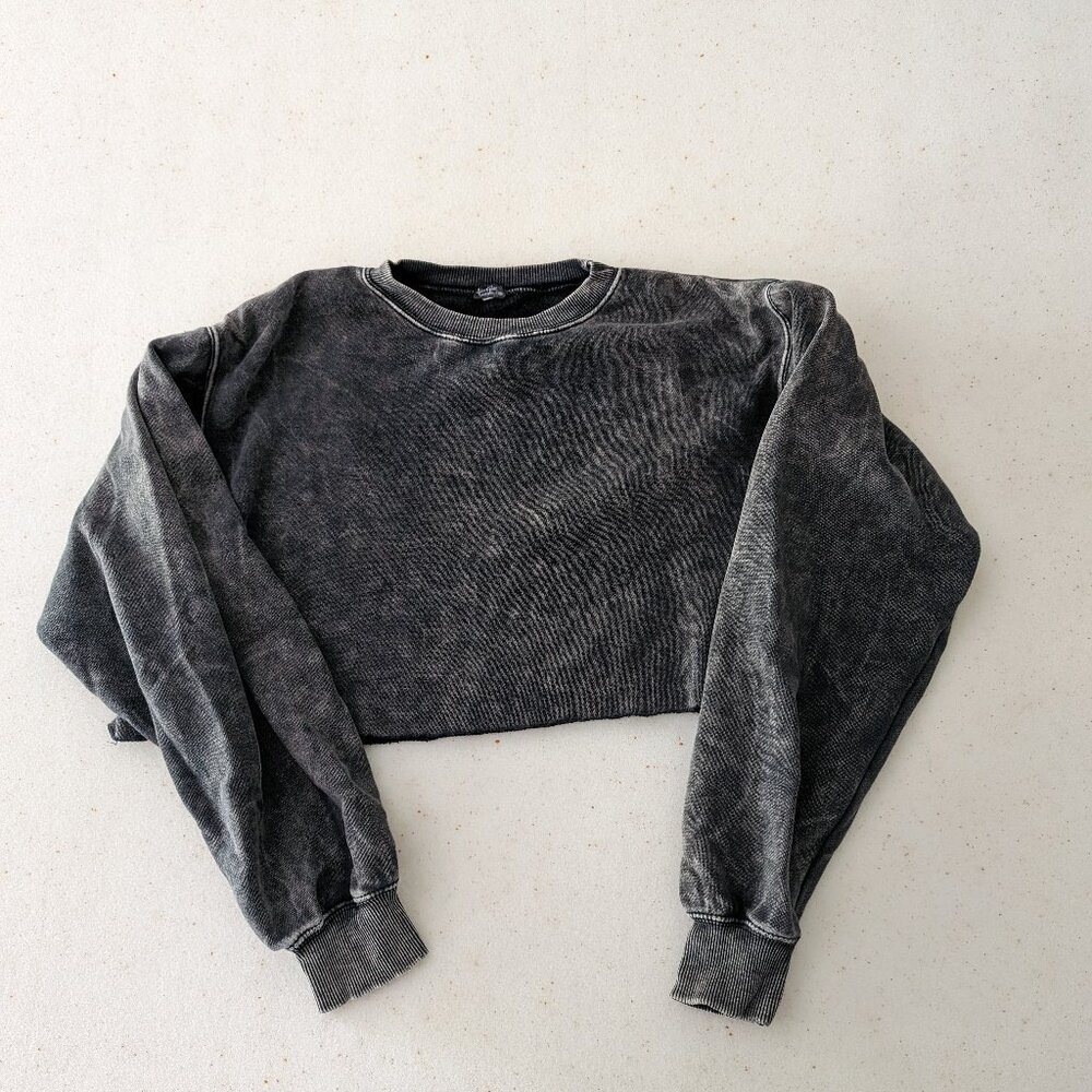 Brandy Melville John Galt acid wash cropped sweatshirt